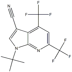 1-(tert-Butyl)-4,6-bis(trifluoromethyl)-1H-pyrrolo[2,3-b]pyridine-3-carbonitrile Struktur