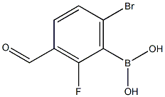 2-Fluoro-3-formyl-6-bromophenylboronic acid Structure