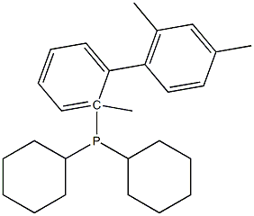 2-(Dicyclohexylphosphino)-2,4',6'-trimethylbiphenyl Struktur