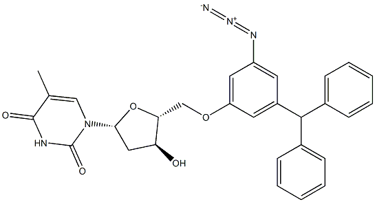 3'-azido-5'-trityl thymidine Struktur