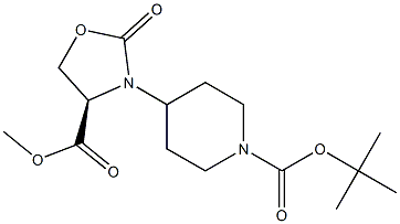 tert-butyl 4-((R)-4-(Methoxycarbonyl)-2-oxooxazolidin-3-yl)piperidine-1-carboxylate Struktur