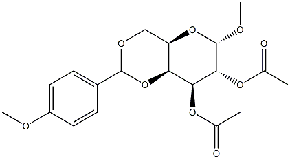 Methyl 2,3-di-O-acetyl-4,6-O-(4-methoxybenzylidene)-a-D-galactopyranoside Struktur