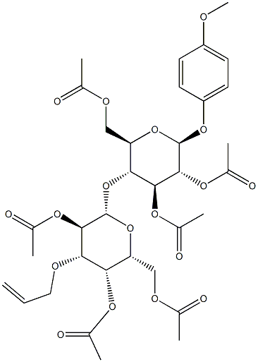 4-Methoxyphenyl 2,3,6-tri-O-acetyl-4-O-(2,4,6-tri-O-acetyl-3-O-allyl-b-D-galactopyranosyl)-b-D-glucopyranoside Struktur