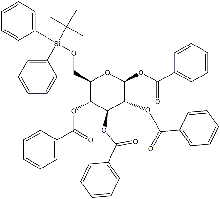 1,2,3,4-Tetra-O-benzoyl-6-O-tert-butyldiphenylsilyl-b-D-glucopyranose Structure