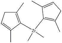 双(1,3-二甲基环戊二烯)二甲基锆,,结构式