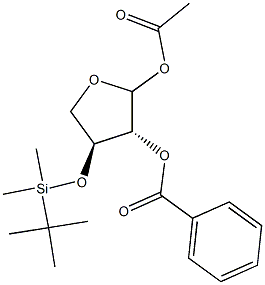 1-O-Acetyl-2-O-benzoyl-3-O-tert-butyldimethylsilyl-L-threofuranose 化学構造式