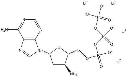3'-Amino-2',3'-dideoxyadenosine-5'-triphosphate lithium salt - 100 mM aqeous solution Structure