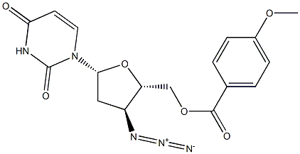 5'-O-p-Anisoyl-3'-azido-2',3'-dideoxyuridine Struktur