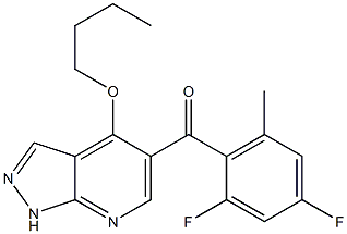 (4-butoxy-1H-pyrazolo[3,4-b]pyridin-5-yl)(2,4-difluoro-6-methylphenyl)methanone,,结构式