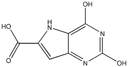 2,4-二羟基-5H-吡咯并[3,2-D]嘧啶-6-甲酸, , 结构式