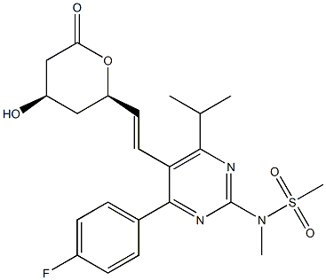 N-(4-(4-fluorophenyl)-5-((E)-2-((2R,4R)-4-hydroxy-6- oxotetrahydro-2H-pyran-2-yl)vinyl)-6-isopropylpyrimidin- 2-yl)-N-methylmethanesulfonamide