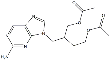 9-(4-Acetoxy-2-acetoxymethyl-but-1-yl)-2-aminopurine, 126589-69-3, 结构式