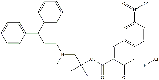 2-[(3-Nitrophenyl)methylene]-3-oxo-butanoic Acid 2-[(3,3-Diphenylpropyl)methylamino]-1,1-dimethylethyl Ester Hydrochloride,929212-20-4,结构式