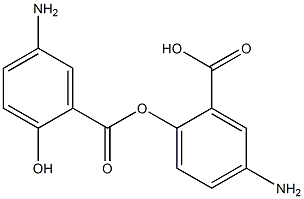 5-Amino-2-((5-amino-2-hydroxybenzoyl)oxy)benzoic Acid 化学構造式