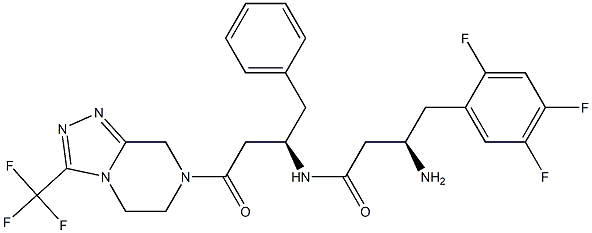 (R)-3-Amino-N-((R)-4-oxo-1-phenyl-4-(3-(trifluoromethyl)-5,6-dihydro-[1,2,4]triazolo[4,3-a]pyrazin-7(8H)-yl)butan-2-yl)-4-(2,4,5-trifluorophenyl)butanamide Structure