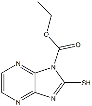 2-Mercapto-imidazo[4,5-b]pyrazine-1-carboxylic acid ethyl ester Struktur
