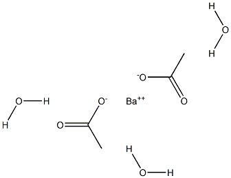 Barium acetate trihydrate Struktur