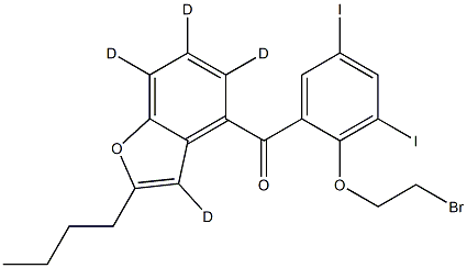 2-n-Butyl-4-[(2-Bromoethoxy)-3,5-diiodobenzoyl]benzofuran-D4 Struktur