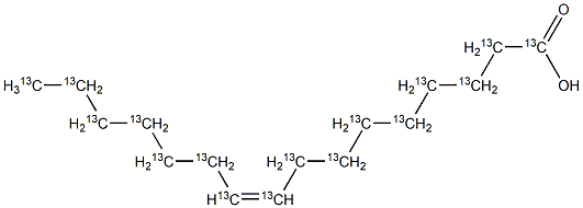 顺-9-十六烯酸-13C16, , 结构式
