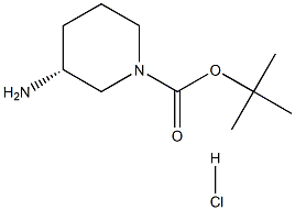 (R)-1-叔丁氧羰基-3-氨基哌啶盐酸盐, , 结构式