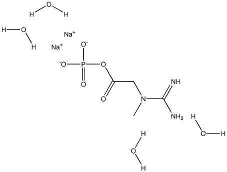 Creatine phosphate disodium salt tetrahydrate Structure
