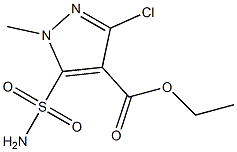 3-氯-5-氨基磺酰1-甲基吡唑-4-甲酸乙酯, , 结构式