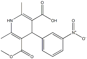 2,6-Dimethyl-5-methoxycarbonyl-4-(3-nitrophenyl)-1,4-dihydropyridine-3-carboxylic acid Structure