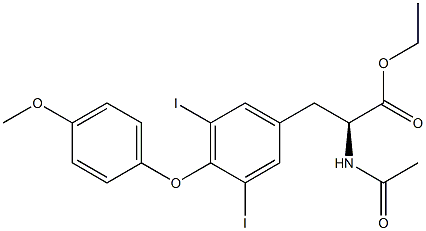 3,5-diiodo-4-(P-methoxyphenoxy)-N-acetyl-L-phenylalanine ethyl ester Structure