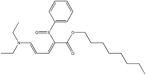 5-二乙胺基-2-苯亚磺酰基-2,4-戊二烯酸辛酯,,结构式