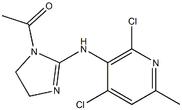 4,6-二氯-2-甲基-5-(1-乙酰基-2-咪唑啉-2)-氨基嘧啶, , 结构式