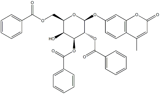 4-Methylumbelliferyl 2,3,6-Tri-O-benzoyl-b-D-galactopyranoside Structure