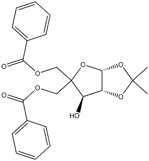 5-O-苯甲酰基-4-苯甲酰氧基甲基1,2-O-亚异丙基A-D呋喃木糖, , 结构式