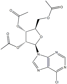 6-Chloro-9-(2',3',5'-tri-O-acetyl-b-D-ribofuranosyl)purine Structure