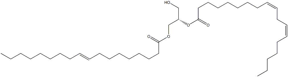 1-(9Z-octadecenoyl)-2-(9Z,12Z-octadecadienoyl)-sn-glycerol Structure