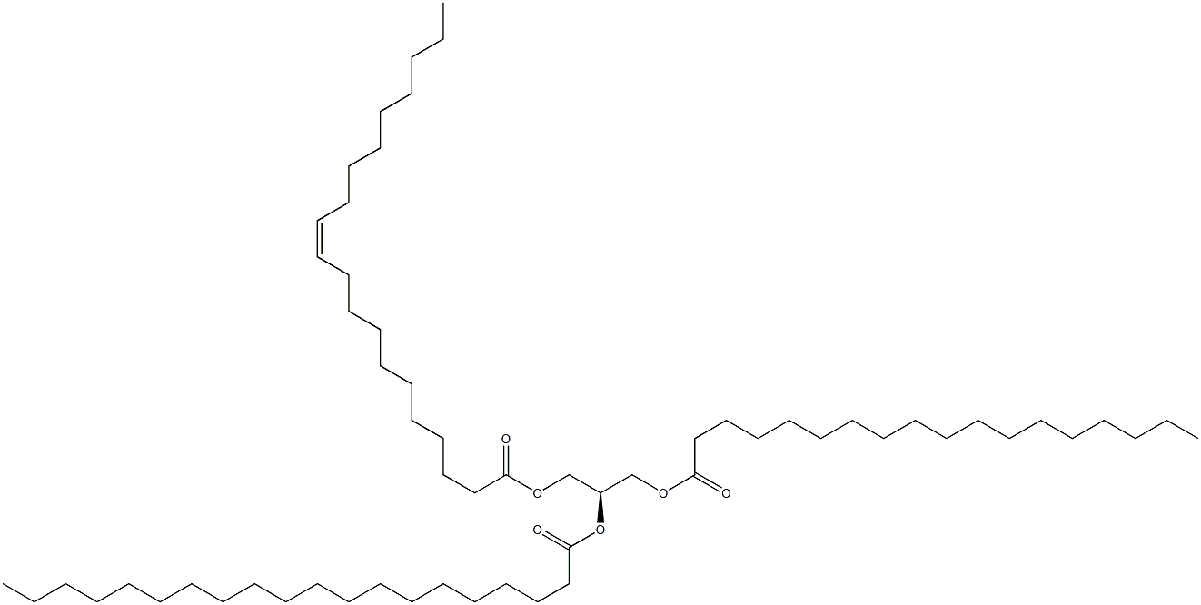 1-octadecanoyl-2-eicosanoyl-3-(11Z-eicosenoyl)-sn-glycerol Structure