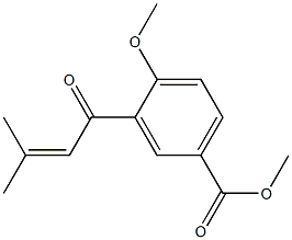 methyl-4-methoxy-3-(3-methyl-2-butenoyl) benzoate Struktur
