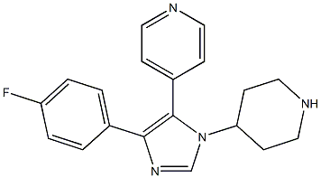 4-(4-fluorophenyl)-1-(4-piperidinyl)-5-(4-pyridyl)-imidazole Structure