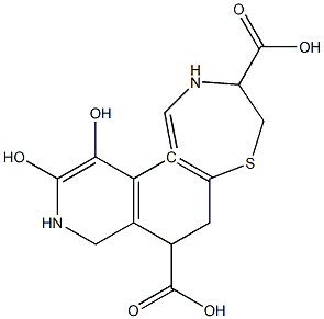 3,7-dicarboxy-10,11-dihydroxy-2,3,4,5,6,7,8,9-octahydropyrido(4,3-g)(1,4)benzothiazepine 结构式