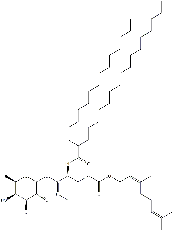 2-hexadecylhexadecanoyl-(O-(1-O-fucopyranosyl))seryl-glutamic acid N-methylamide