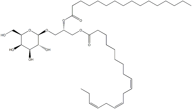 1-O-ALPHA-LINOLENOYL-2-O-PALMITOYL-3-O-BETA-GALACTOPYRANOSYL-SN-GLYCEROL Struktur