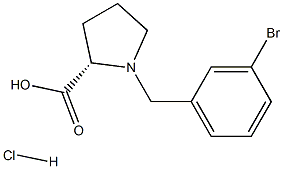 (R)-alpha-(3-bromo-benzyl)-proline hydrochloride 化学構造式