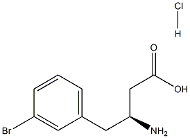 (S)-3-氨基-4-(3-溴苯基)丁酸盐酸盐, , 结构式