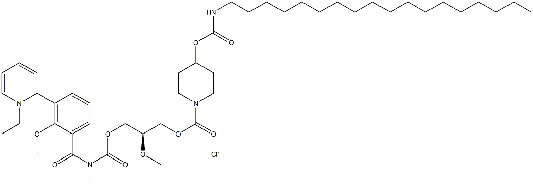 [(2R)-3-[(1-ethylpyridin-6-yl)methyl-(2-methoxybenzoyl)carbamoyl]oxy-2-methoxy-propyl] 4-(octadecylcarbamoyloxy)piperidine-1-carboxylate chloride Struktur