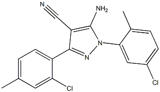 5-amino-1-(5-chloro-2-methylphenyl)-3-(2-chloro-4-methylphenyl)-1H-pyrazole-4-carbonitrile Structure