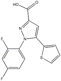 1-(2,4-DIFLUOROPHENYL)-5-THIEN-2-YL-1H-PYRAZOLE-3-CARBOXYLIC ACID, , 结构式