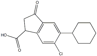 6-CHLORO-5-CYCLOHEXYL-3-OXOINDAN-1-CARBOXYLIC ACID Structure