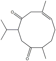 (3E)-3,7-dimethyl-10-propan-2-yl-cyclodec-3-ene-1,8-dione Structure