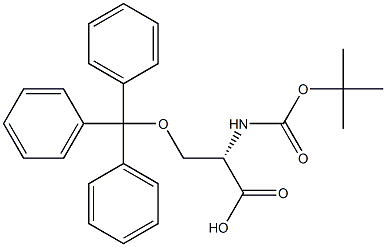 N-alpha-t-Butyloxycarbonyl-O-trityl-L-serine 化学構造式