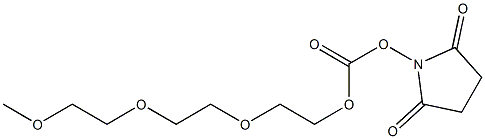 2-(2-(2-methoxyethoxy)ethoxy)ethyl succinimidyl carbonate Struktur