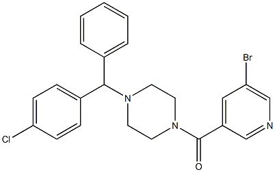 1-[(5-BROMOPYRIDIN-3-YL)CARBONYL]-4-[(4-CHLOROPHENYL)(PHENYL)METHYL]PIPERAZINE 结构式